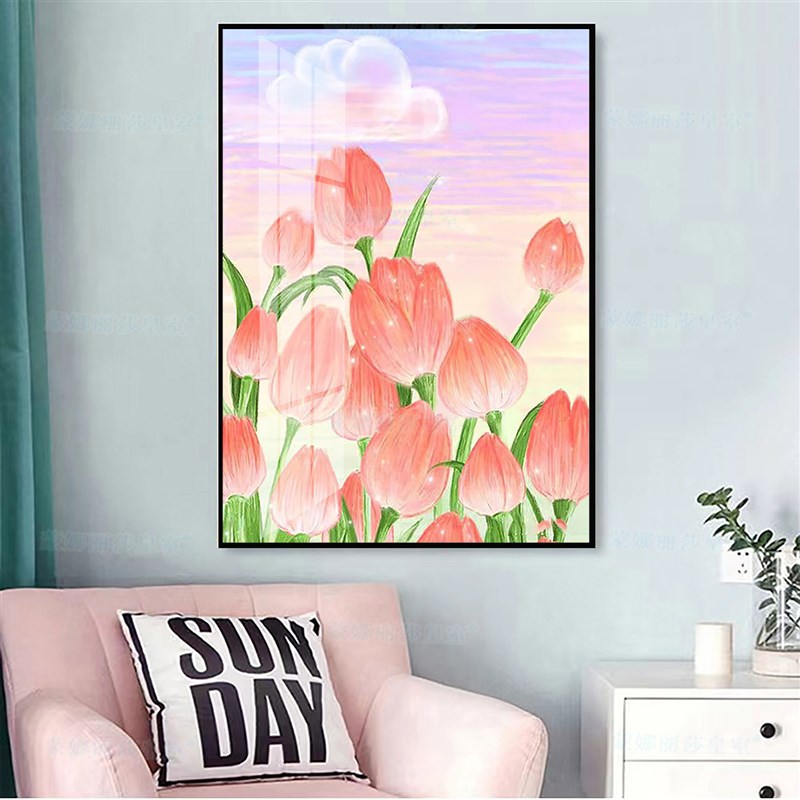 珠绣十字绣全珠子绣郁金香花草客厅卧室新款满绣串珠绣圆珠彩珠绣