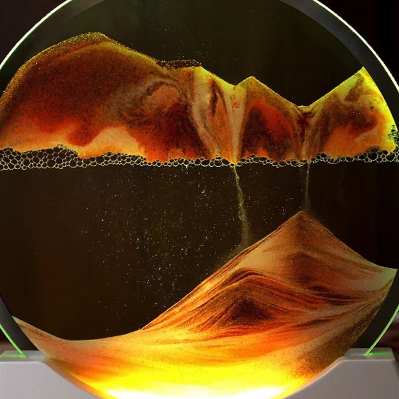 发光流沙画摆件3d立体客厅装饰品居家玄关酒柜女生日礼物创意沙漏