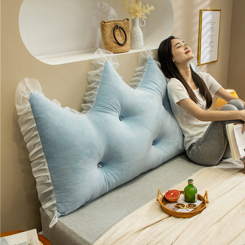 床头软包靠背垫床上长靠枕床靠背枕公主女孩床头枕皇冠大靠垫加高