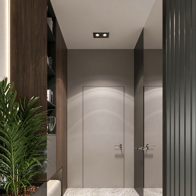 双头人体红外感应LED斗胆灯智能开孔嵌入式筒灯24瓦暖光豆胆射灯,家装灯饰光源,感应灯,淘宝优惠券,粉丝福利购,淘宝优惠卷