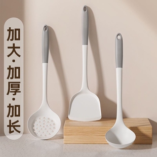 拼色灰白硅胶锅铲汤勺家用耐高温不粘锅炒菜烹饪铲勺厨具工具