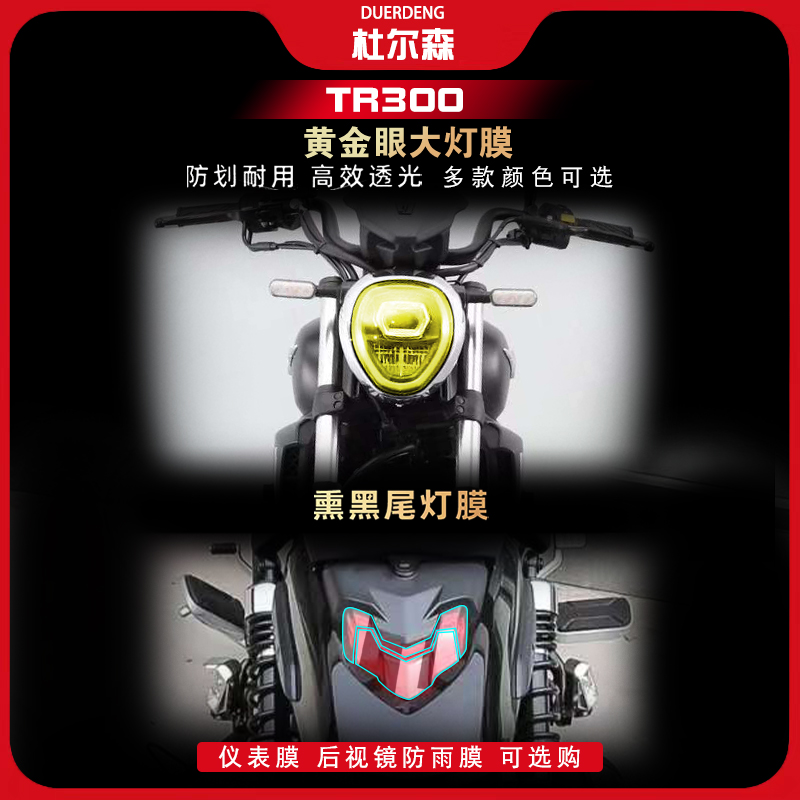 豪爵TR300大灯尾灯仪表膜