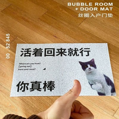 活着回来就行丝圈地垫家用入户门B防滑可裁剪脚垫玄关刮泥蹭土地
