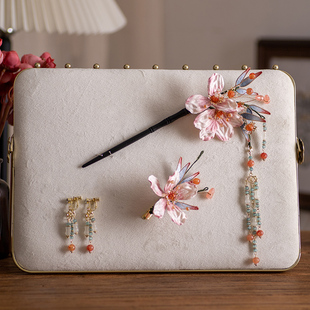 中式新娘头饰旗袍晨袍汉服仙美花朵发簪发饰古典婚礼民族风配饰品