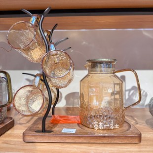 玻璃水杯子家用客厅套装 待客喝水茶具耐高温轻奢水壶水具泡茶杯子