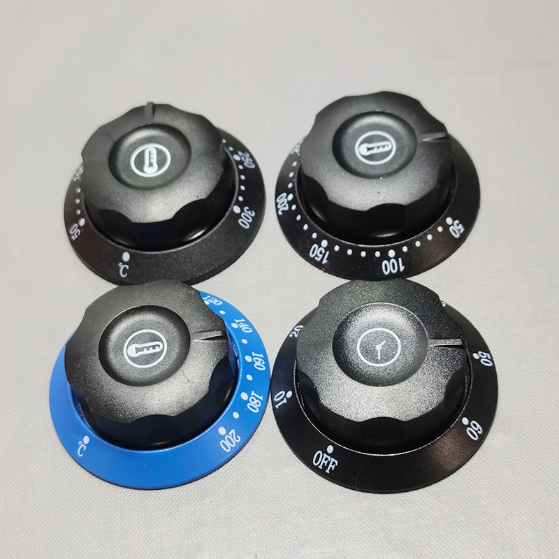 商用炸炉配件温控旋钮开关帽塑料帽刻度盘电炸锅温控盘探针夹转盘