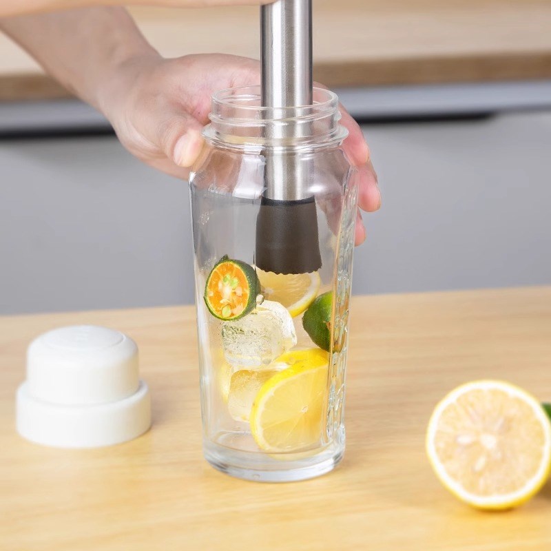 雪克杯玻璃手打柠檬茶全套制作工具奶茶店专用暴打摇摇杯调酒套装