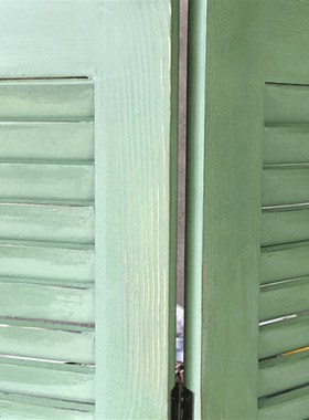 美式LOFT铁艺实木屏风 绿色复古做旧客厅玄关隔断 橱窗背景包邮