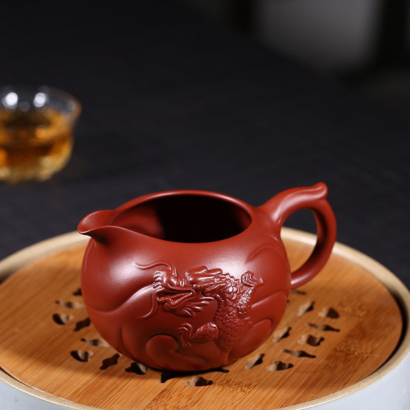 金彦 宜兴原矿紫砂茶杯茶道配件大红袍鱼化龙公道杯分茶器茶具配