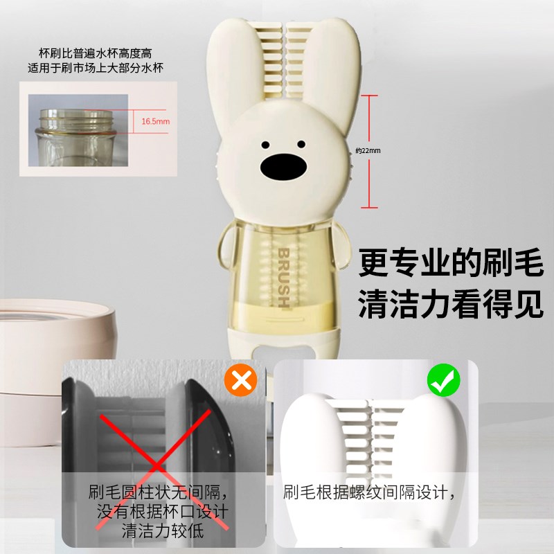 四合一杯盖刷水杯刷辅食机刀片缝隙清洗专用杯口刷子清洁奶瓶神器