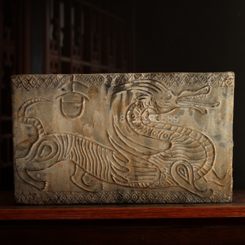 汉代龙纹砖雕老砖画像砖秦砖汉瓦古董老件收藏拓片模具拓版