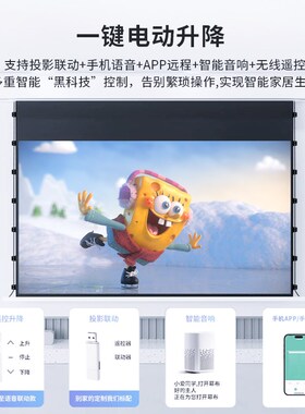 极米坚果投影幕布隐藏嵌入式天花幕布家用暗藏式抗光拉线电动升降