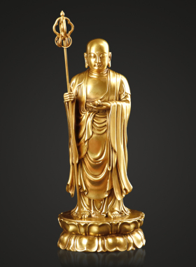 大仕缘 黄铜佛像摆件大愿佛站立地藏王菩萨家居供奉摆设