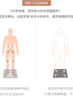 香山智能体脂秤家用电子秤体重秤大款人体精准耐用充电家庭体脂称