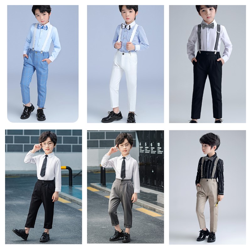男童白衬衫西裤合唱服小学生孩子春秋幼儿园舞台表演西服套装礼服