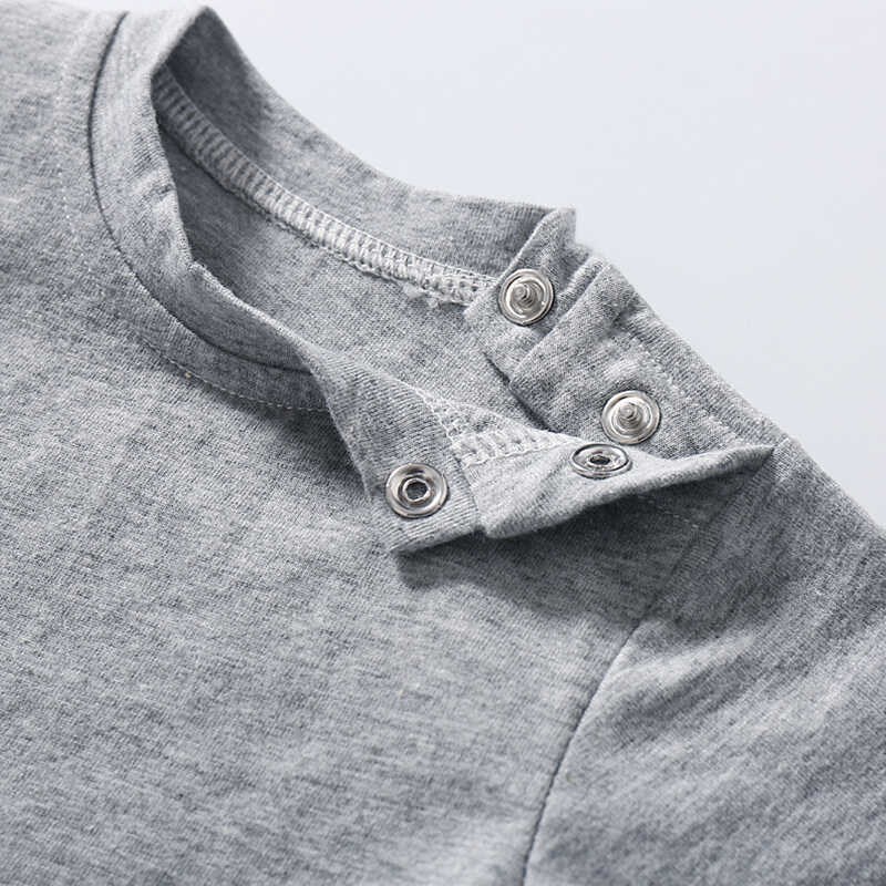 婴儿夏装巨好穿纯棉短袖T恤休闲纯白色圆领男女宝宝夏季灰色上衣