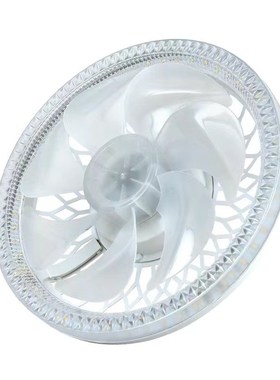 E27螺口水晶七叶风扇灯室内无极调光安全静音节能LED遥控电扇灯泡