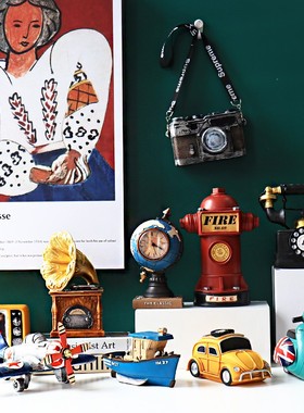 创意家居客厅电视柜玄关酒柜装饰品办公室桌面复古欧式艺术小摆件