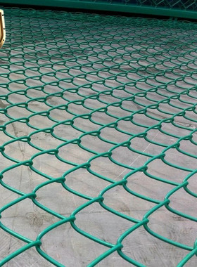 品质防护勾花网 PE包塑围网 PVC编制绿色钢丝网 定制足球场丝网
