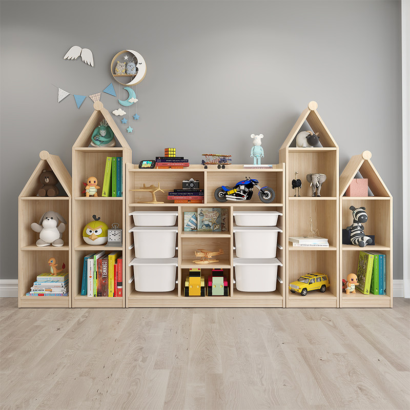 实木儿童书架绘本架落地书柜置物宝宝玩具收纳柜收纳架幼儿绘本馆,住宅家具,儿童书柜,淘宝优惠券,粉丝福利购,淘宝优惠卷