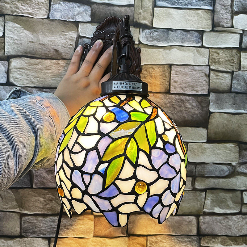 【紫藤】7寸单双头唯美清新走廊玄关厨房阳台客厅书房镜前灯壁灯