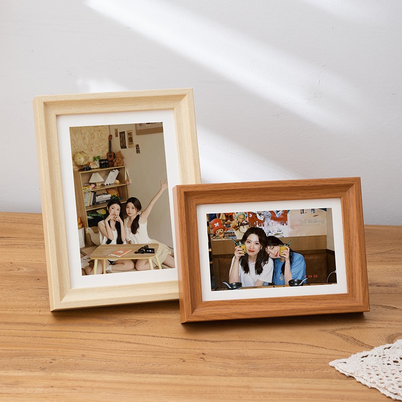 北欧相框摆台洗照片做成相册高级感6寸7寸8加打印diy定制挂墙空框