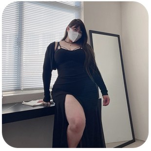 180的陈橙橙【男友视角2.0】大码女装气质鱼尾开叉连衣裙搭小外套