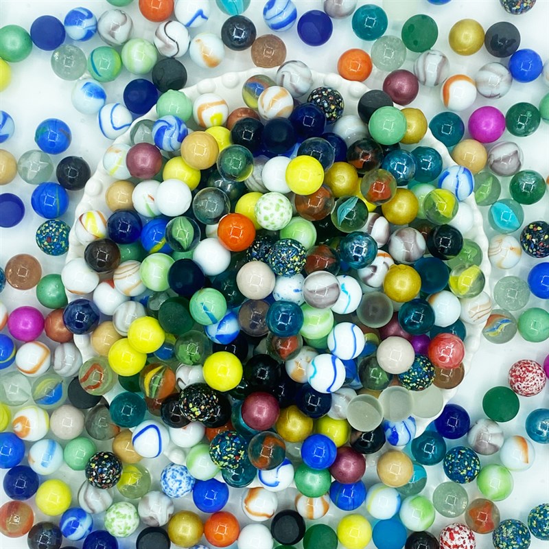 玻璃球弹珠16mm童年怀旧彩色油画珠跳棋棋子水晶珠子夹弹珠游戏