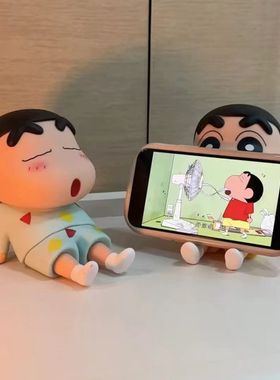 可爱蜡笔小新支架动漫懒人手机座桌面小摆件潮玩手办模型周边批发