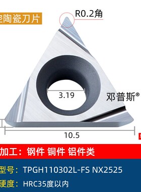 080202TPGH110304L-FSTCGT090204L-FS陶瓷合金涂层精镗孔刀粒刀片