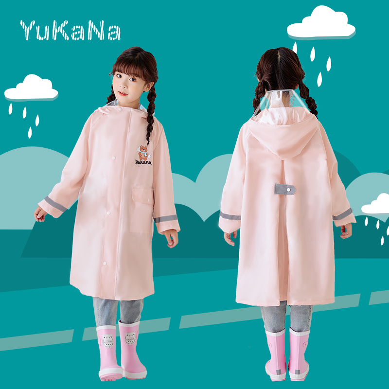 儿童雨衣男童女童小学生上学衣中大童带书包位小孩厚全身男孩雨披