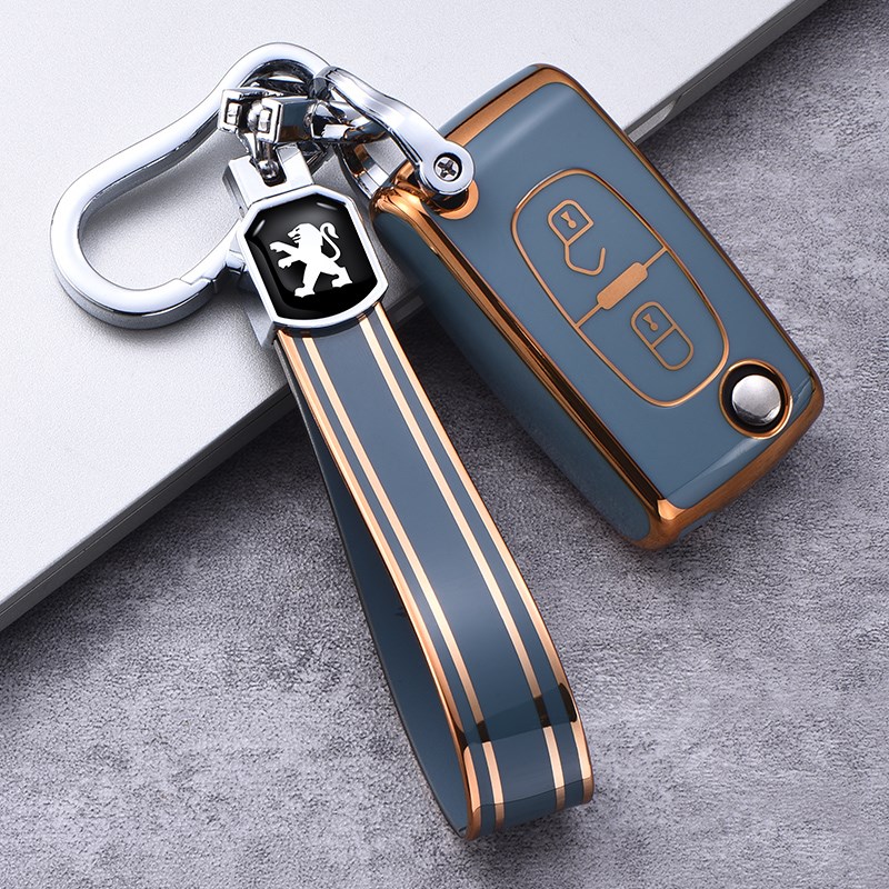 东风标致308CC钥匙套307标志408汽车锁匙包407改装4008车RCZ壳扣