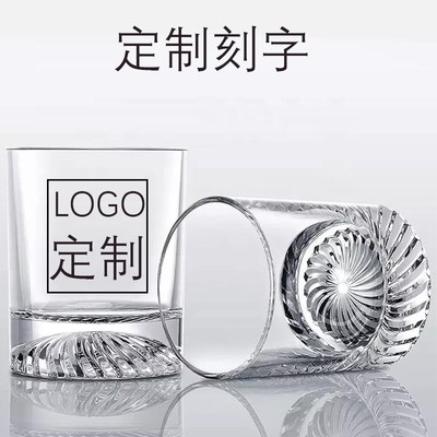 定制LOGO玻璃杯威士忌酒杯啤酒杯广告刻字水杯直升水晶杯洋酒杯