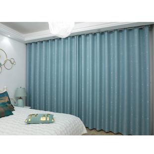 窗帘客厅主卧室温馨少女遮光北欧风简约网红小星星窗帘新婚流行