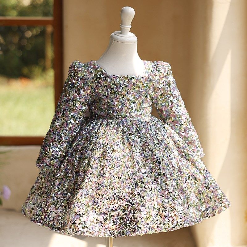 儿童礼服公主裙生日晚礼服走秀主持人钢琴演奏演出服女童礼服高级