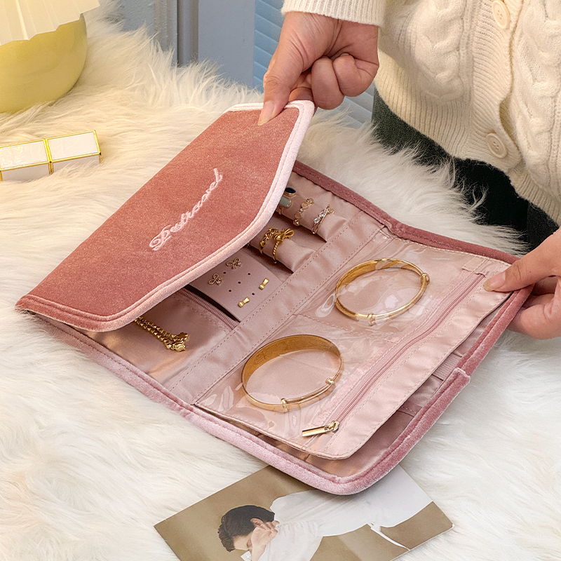 便携首饰包旅行收纳袋随身精致饰品手饰包项链耳饰珠宝盒旅游