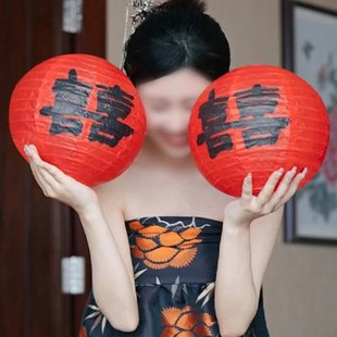 饰阳台大门家用灯笼 结婚喜字灯笼拍照道具出片神器挂饰喜庆婚房装