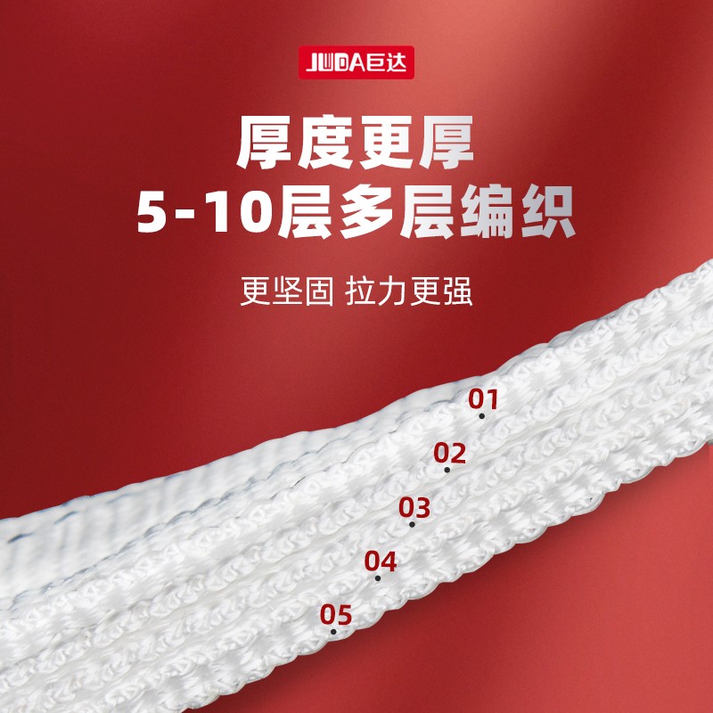 巨达白色吊装带扁平起重双扣环形2/3/5/10吨吊车行车拖车绳吊带