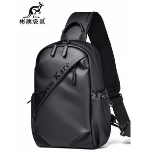 彬澳袋鼠大容量时尚防水斜挎包男士韩版胸包休闲旅游女士单肩背包