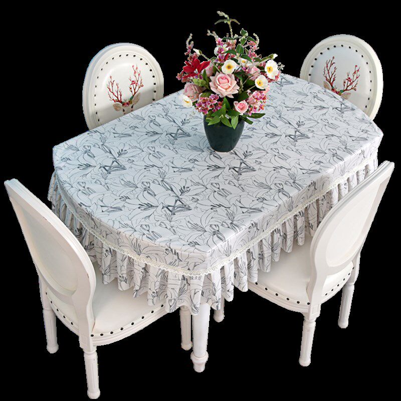 田园餐桌台布新款椭圆形茶几罩梳妆台桌布级防水防油