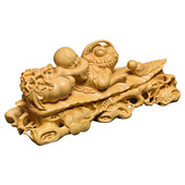 小叶黄杨木雕精品创意实木客厅雕刻工艺品家居装 饰物年头