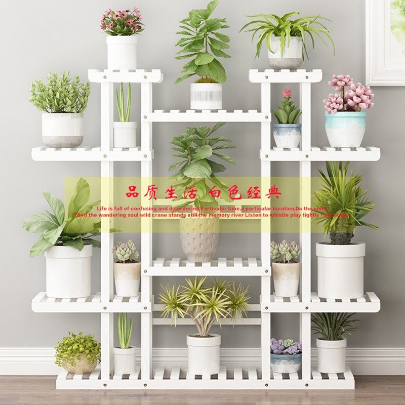 架子实木质多肉多层室内阳台置物客厅铁艺落地式防腐盆架