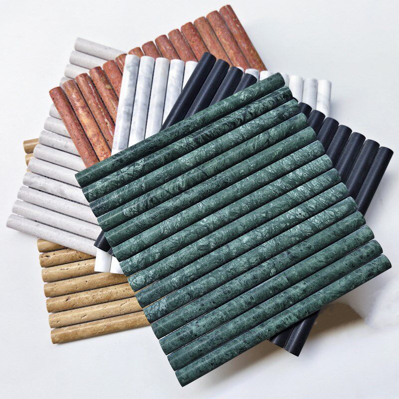 佳纷半圆弧天然大理石马赛民宿咖啡店吧台圆弧形长条瓷砖