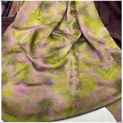 高端花萝新中式人丝提花香云纱面料旗袍连衣裙马甲气质女服装布料