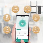 密码 型锁门指纹锁防水门框门商铺店面形插锁智能锁挂锁