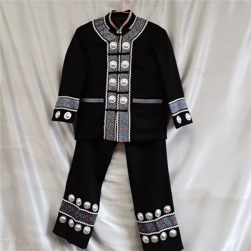 苗族服装土家族湘西贵州演出服男少数民族舞蹈服装苗家衣服舞台装