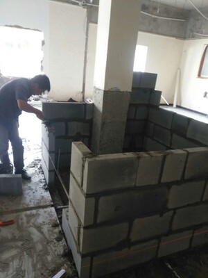轻体砖石板墙轻质砖工室内空间隔墙水电改造