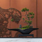 新永生苔藓绿植盆景售楼处样板间家居前台玄关软装 饰品