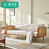 直排实木休闲阳台藤编三沙发民宿酒店客厅藤椅