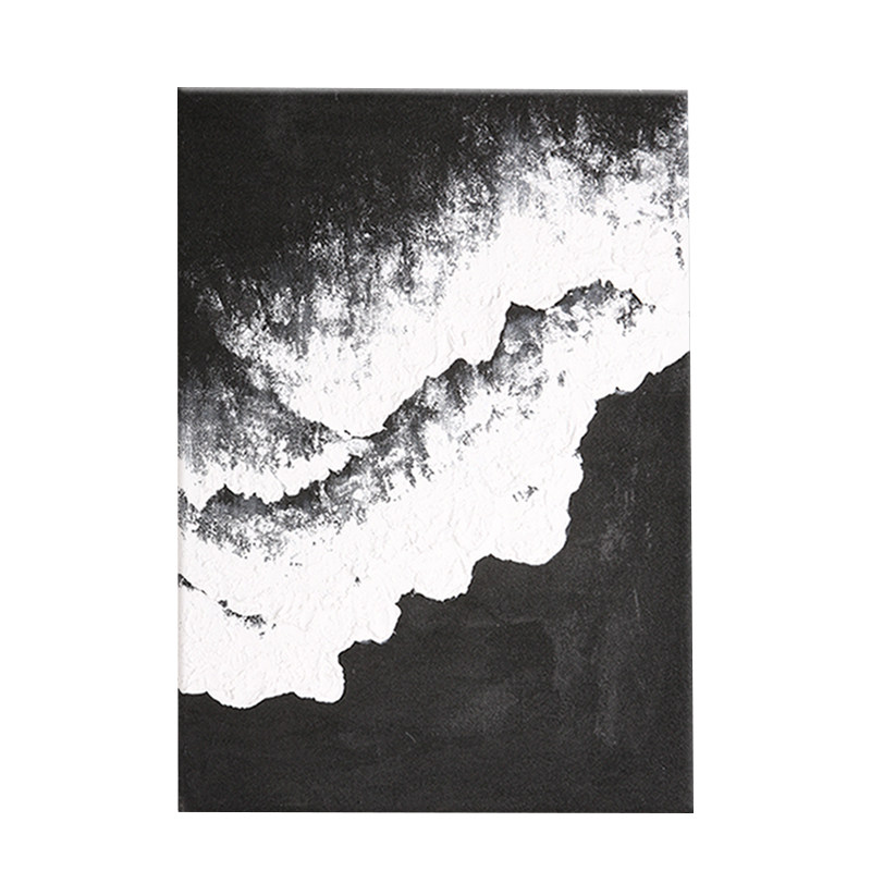 黑色海浪肌理画材料全石英砂丙烯沙滩立体白手工手绘油画